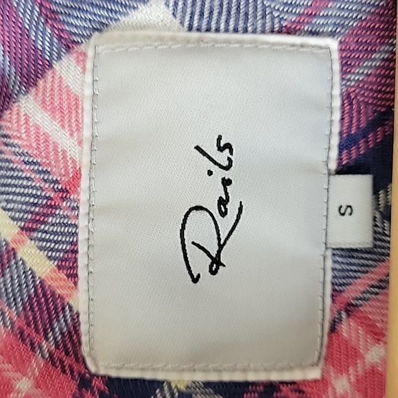 Rails blue flannel long sleeve shirt size women's size small - Picture 4 of 15